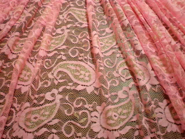 10.Lt. Pink Romance Paisley glitter Lace